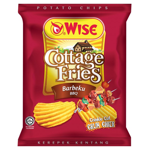 Wise Cottage Fries Bbq Potato Chips 65g Shopee Malaysia