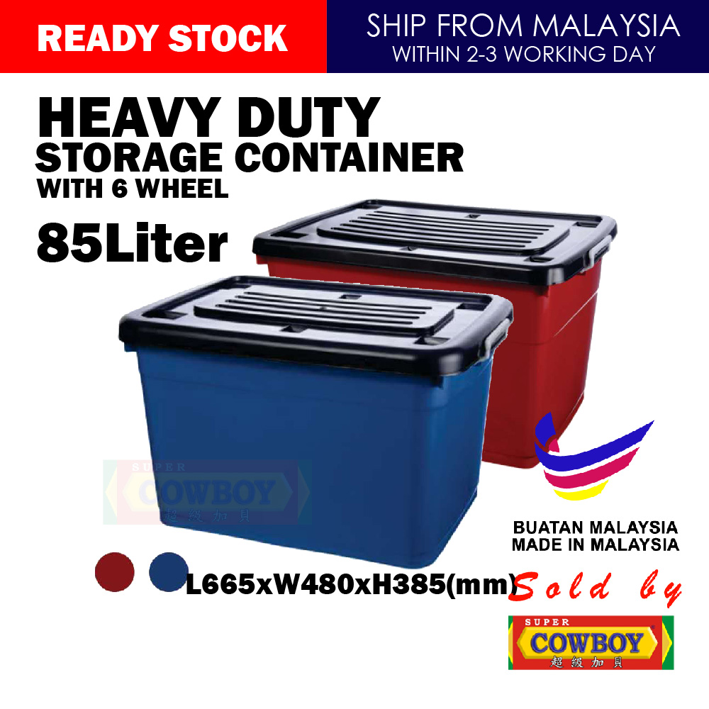 85l 3388 Kibiware Heavy Duty Storage Container Box With Wheels Kotak Plastik Dengan Roda Storage Box Toyogo Shopee Malaysia