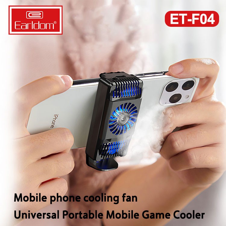 EARLDOM ETF04 PORTABLE MOBILE PHONE GAMING COOLING FAN BLACK