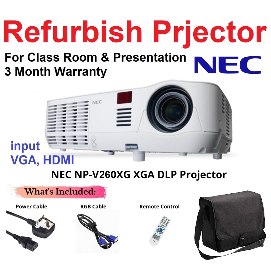 Used Projector NEC NP-V260X LCD Projector 2600 Lumens XGA Presentations ...