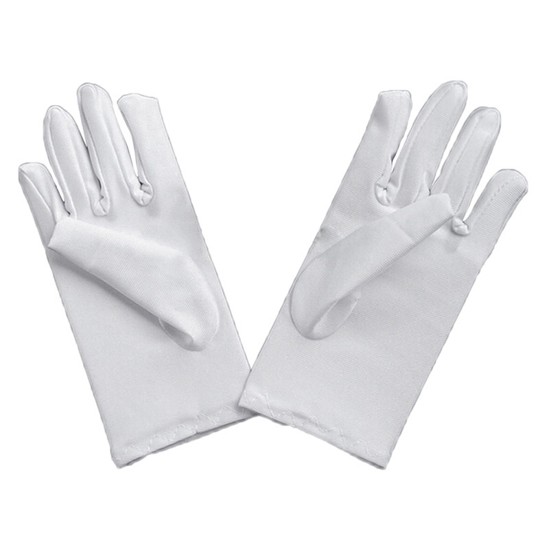 1Pair Short White Men Women Gloves Costume Honor Guard Parade Santa Inspection