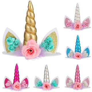 buy unicorn horns cake topper kit kids birthday cake decorating boy girl baby shower unicorn theme supplies party wedding decoration seetracker malaysia