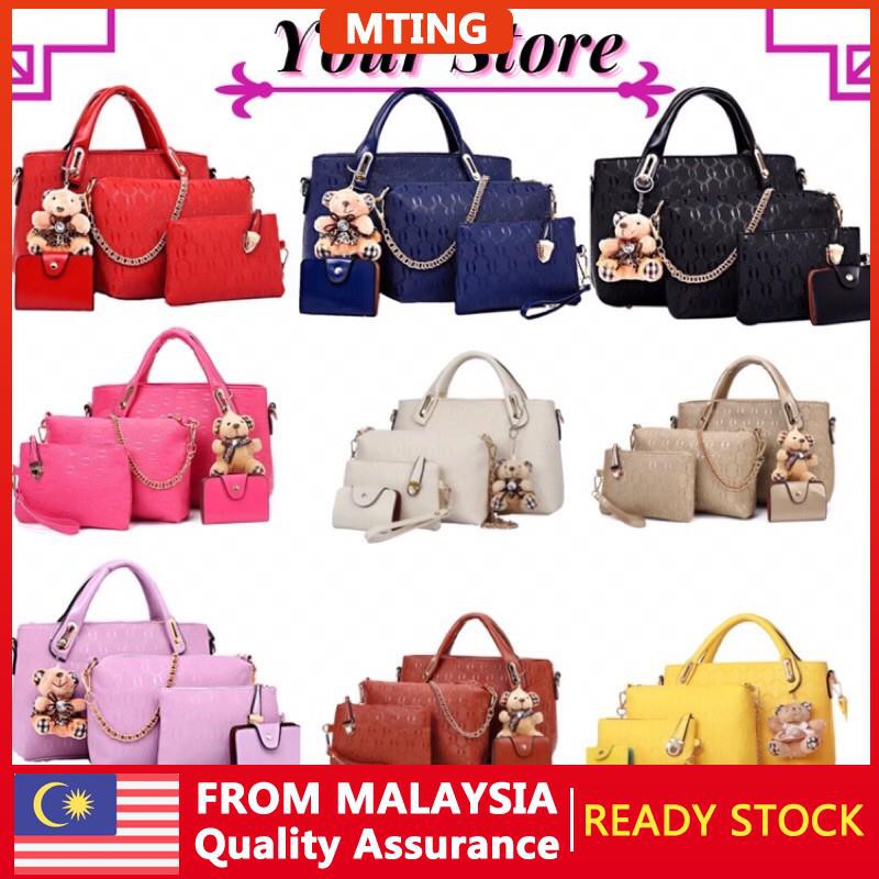 Handbag Bonia Ready Stock 5 In 1 Women S Handbag Bear Shoulder Bag Beg Tangan Wanita Women S Sling Bag Tote Purse Wal Shopee Malaysia