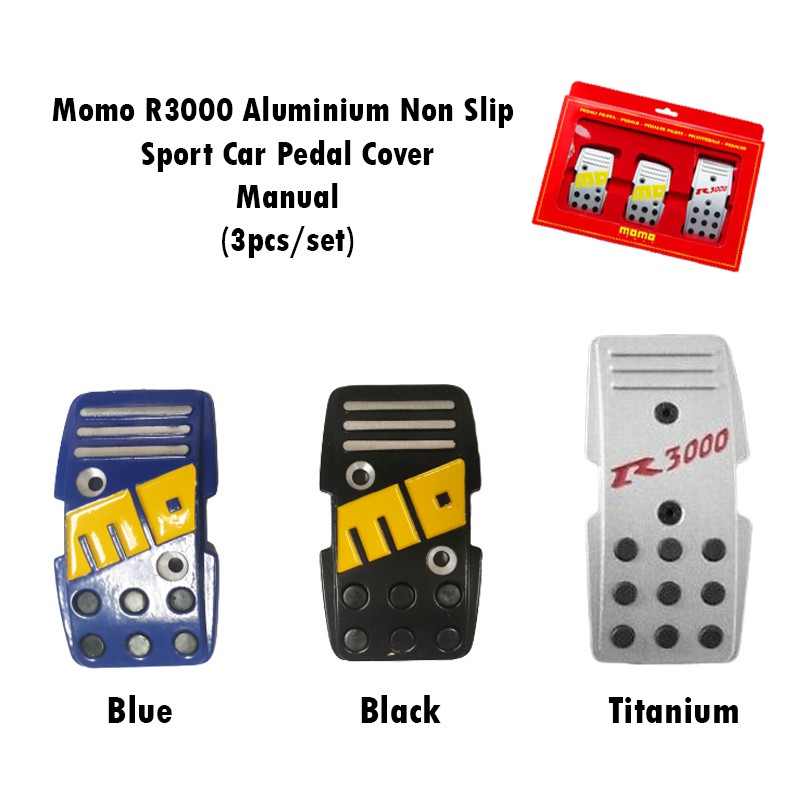 Momo R3000 Aluminium Non Slip Sport Car Pedal Cover (Manual) Shopee