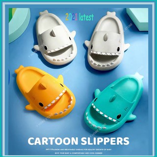 「Ready Stock 」Light 3D Shark Slippers EVA children slippers summer home children parent-child non-slip soft bottom baby slipper kids sandal kids slipper