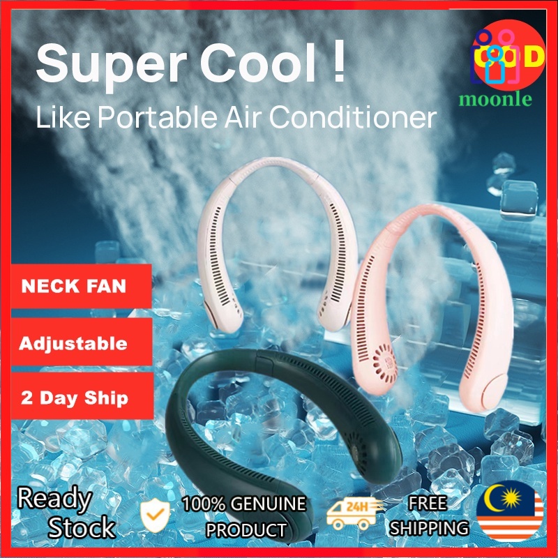 Neck Fan Portable Cooling Bladeless Fan USB Rechargeable Mute Sports Fans for Home Outdoor Hanging Neck Leafless Fan