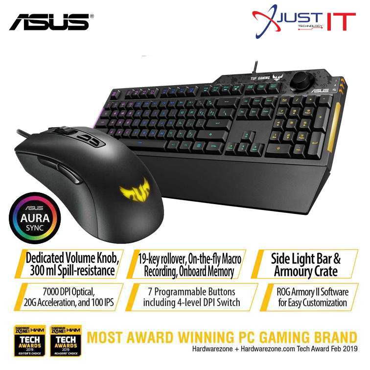 Asus Tuf Gaming K1 Keyboard+Asus Tuf Gaming M3 Mouse Combo Shopee