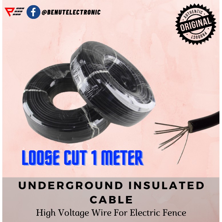 (Loose Cut 1M) High Voltage Underground Cable Electric Fencing Insulated Connection Cable