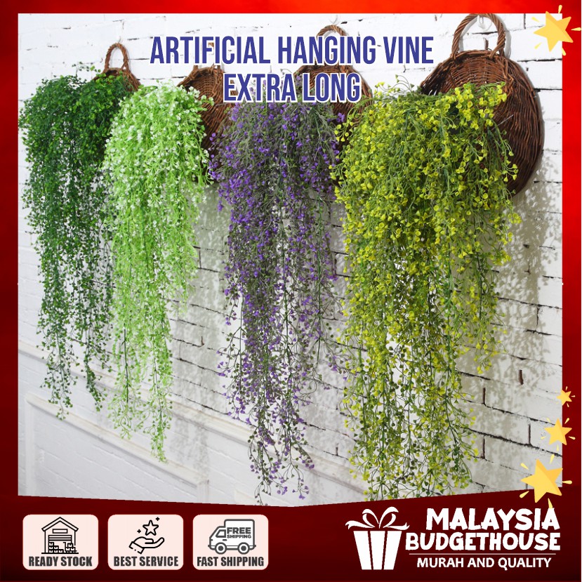 (LONG)Artificial Fake Silk Flower Vine Hanging Garland Plant Garden Wedding Decoration