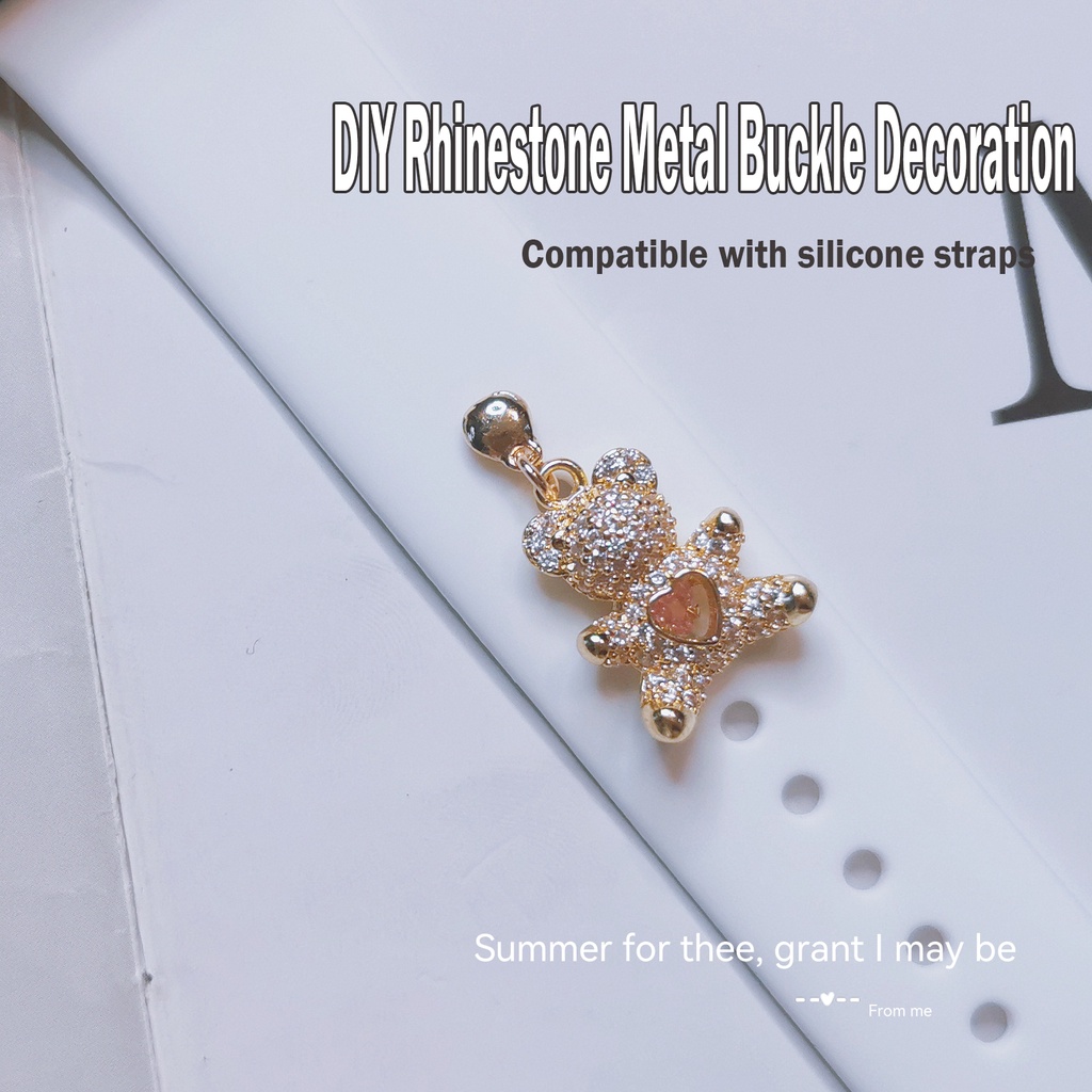 【20 colors】DIY Decorative metal accessories for iwatch serise 9 8 7 6 5 4 SE 3 2 1 49mm 40mm 41mm 45mm 42 38 mm fashion Rhinestone Design Metal buckle Soft Watchband Decoration