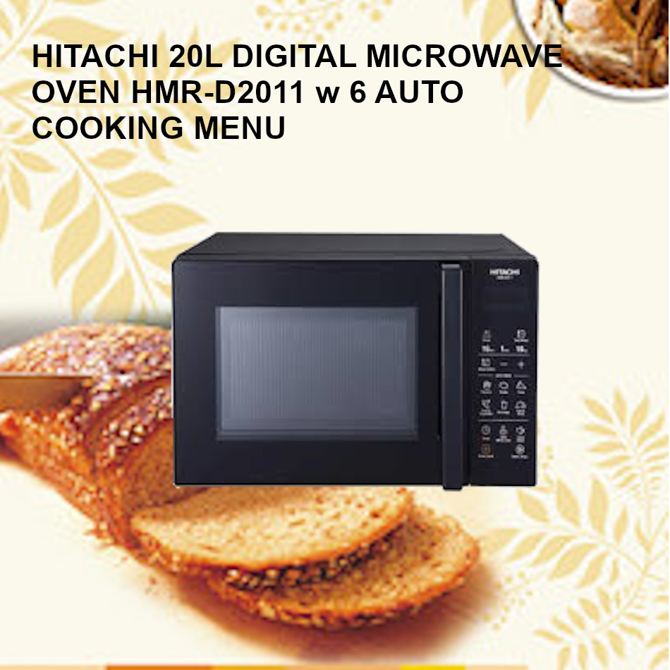 HITACHI 20L DIGITAL MICROWAVE OVEN HMRD2011 w 6 AUTO COOKING MENU