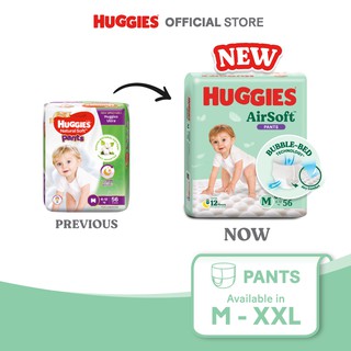 Image of Huggies AirSoft Pants Super Jumbo Pack - M56/L44/XL38/XXL32 (1 Pack)