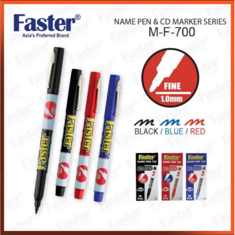 Faster 700 Name Pen Marker / Permanent Marker / CD Marker / 1.0mm Black