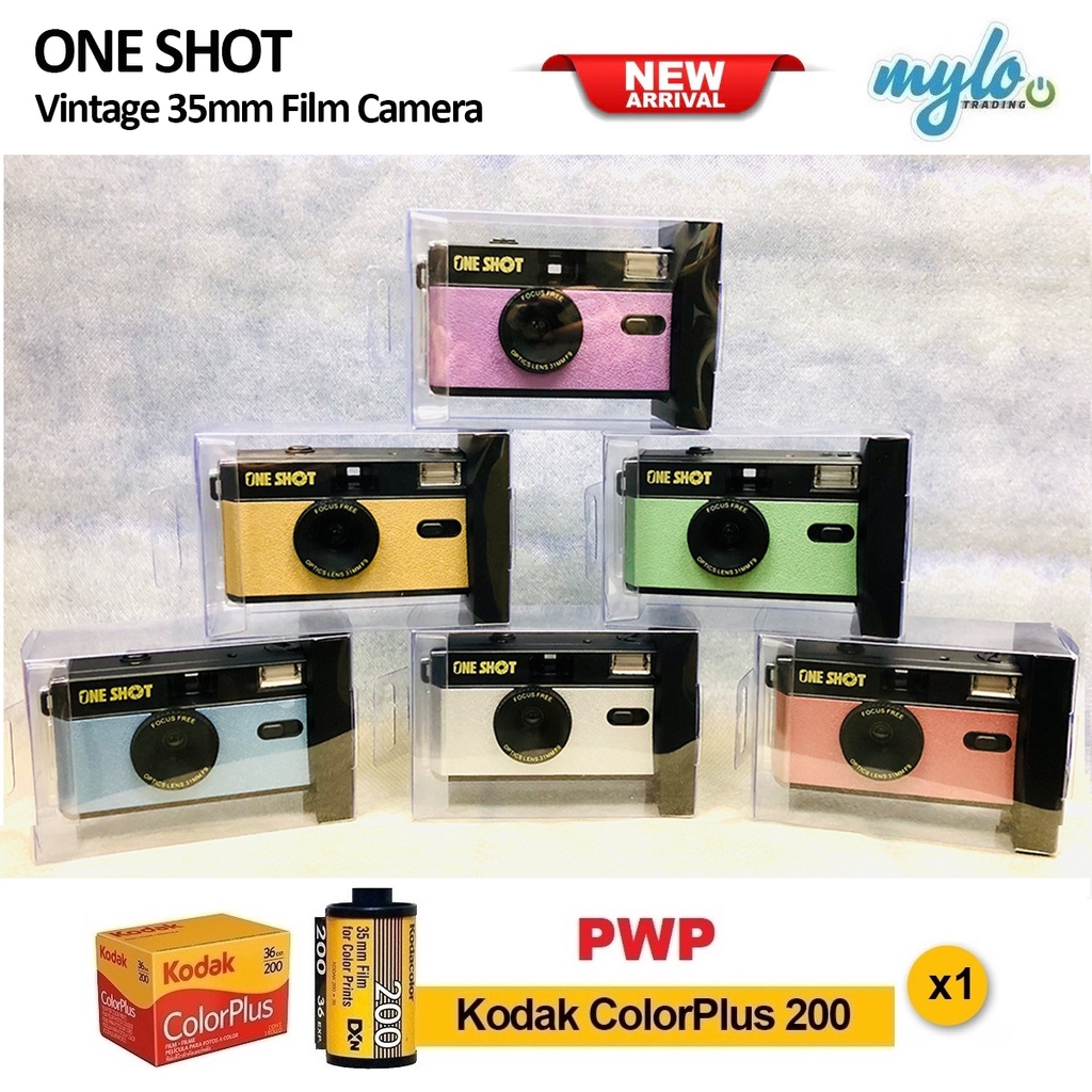 One Shot Roll Film Camera Pointandshoot with Flash Reusable Film