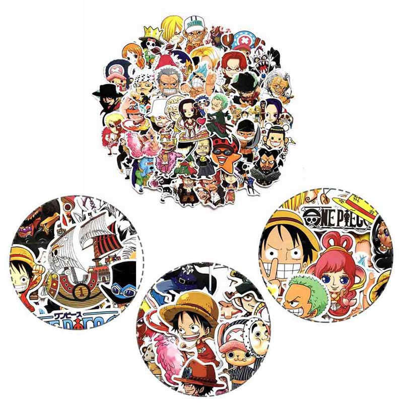 50PCS SET Anime One  Piece  Luffy Stickers  For Car Laptop  