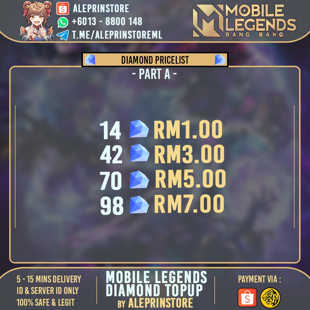 Buy Mobile Legends Diamond Cheapest Trusted Part A Seetracker Malaysia