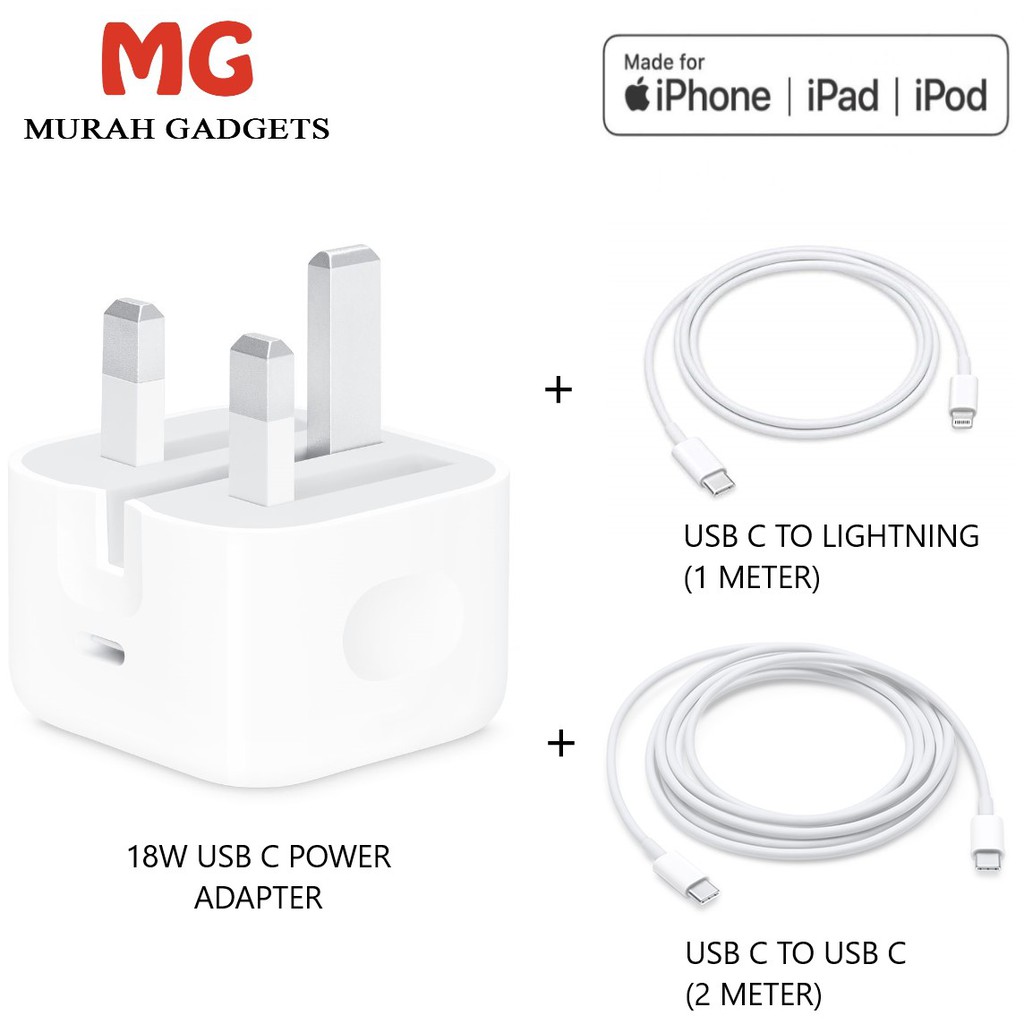 Original Usb C 18w Power Adapter Fast Charger Pd Charger For Iphone 11 Pro Max New Iphone Charger 1 Year Warranty Shopee Malaysia