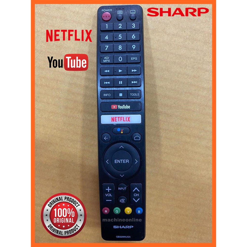 SHARP 2TC42BG1X/2TC50BG1X Smart TV Remote Control 100 Original ( Stock