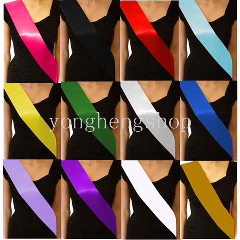 Basic Plain Blank Etiquette Belt Hen Party Sashes DIY Satin Ribbon Shoulder Strap Wedding Party Decoration Favors