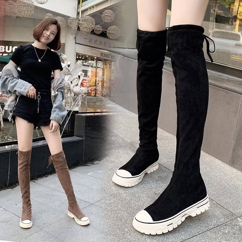 red bottom flat boots