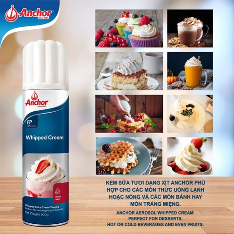 Buy Anchor Aerosol Whipped Cream 400g 喷射式奶油 Exp Aug 22 Seetracker Malaysia