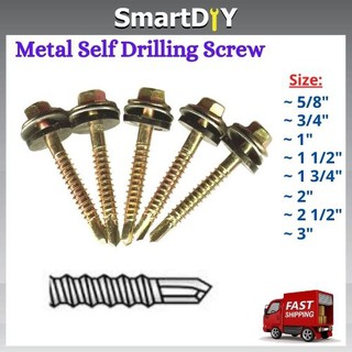 ( METAL ) SELF DRILLING SCREW WITH WASHER AWNING SCREW SKRU ONING SKRU ...