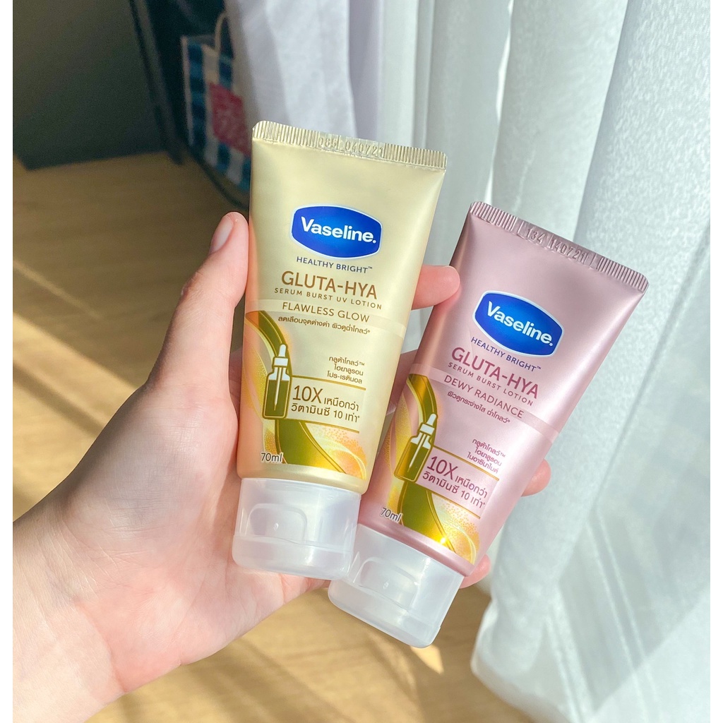 Vaseline GlutaHya Serum Burst 70ml losyen badan dewy radiance 10x