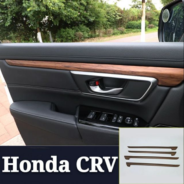 For Honda CRV CR-V 2017-2018 Peach Wood Grain Indoor Bowl Panel Cover Trim 4 PCS