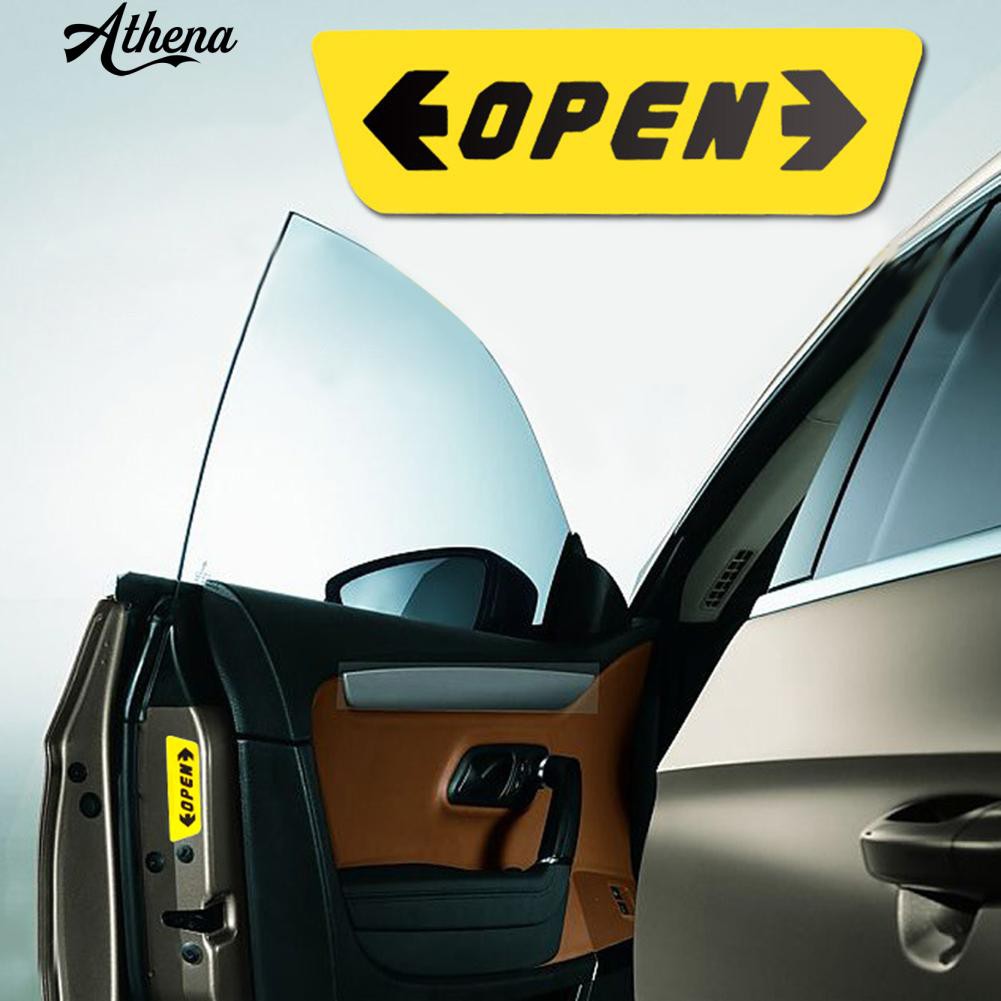4Pcs/Set Car Door Open Sticker Reflective Tape Safety Warning Sign Auto