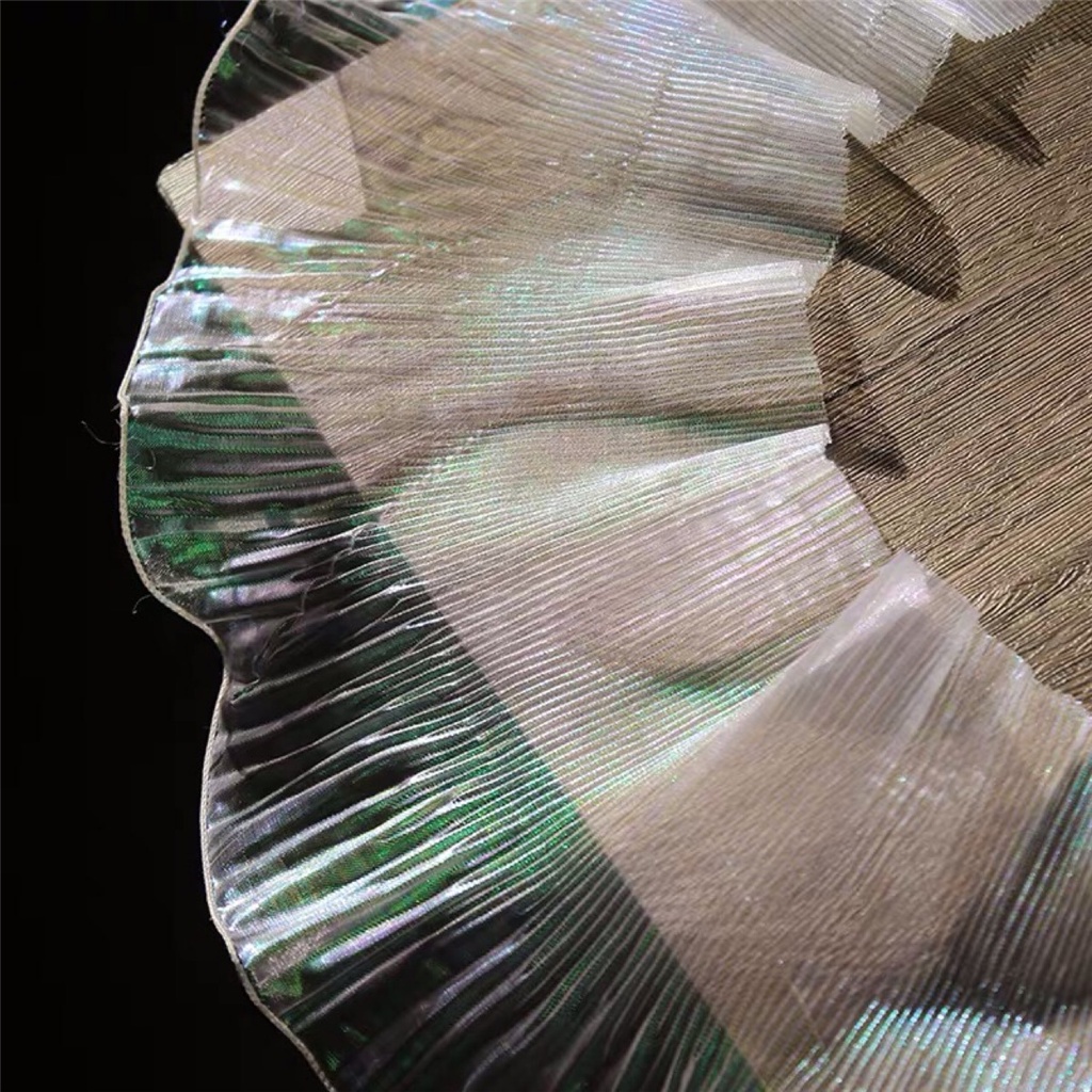 1Y  Transparent Gradient Lace Trimming White Organza DIY Decor Cuffs Neckline Gown Wedding Dress Accessories