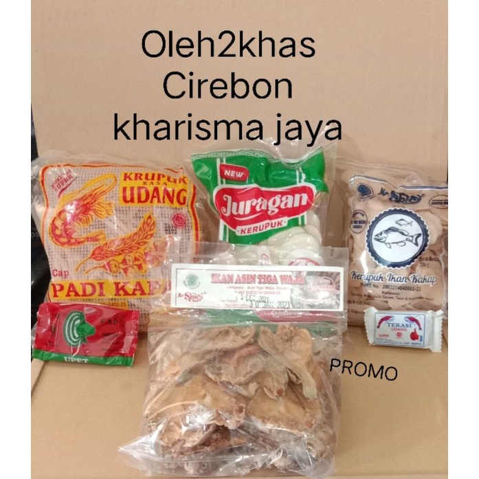 Package..Cotton rice crackers stick250, Prawns with onion, salted fish, crispy snapper, + free upet tea and shrimp paste..