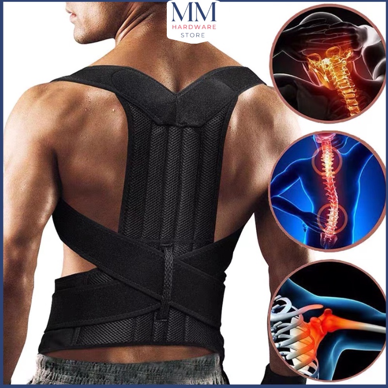 Posture Corrector Back Support Braces Lumbar Backbone Belt Bengkung