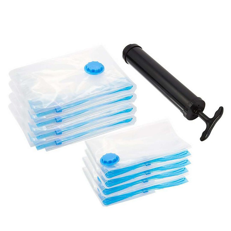1 Pcs Clothes Compression Storage Bags Hand Rolling Plastic Vacuum Packing Shopee Malaysia