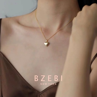 BZEBI Gold Plated Premium Design Heart Pendant Necklace Minimalist 794n #5