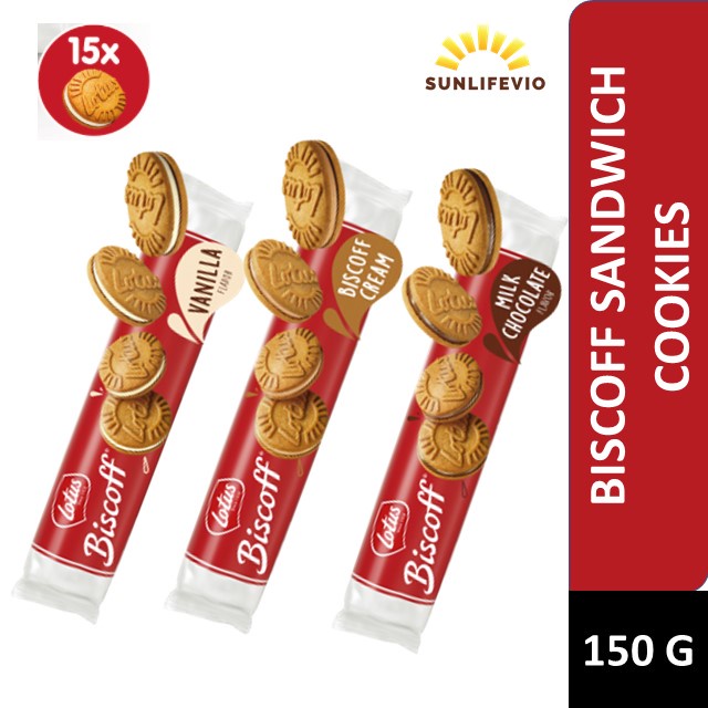 LOTUS BISCOFF SANDWICH COOKIES BISCOFF CREAM l VANILLA l MILK CHOCOLATE