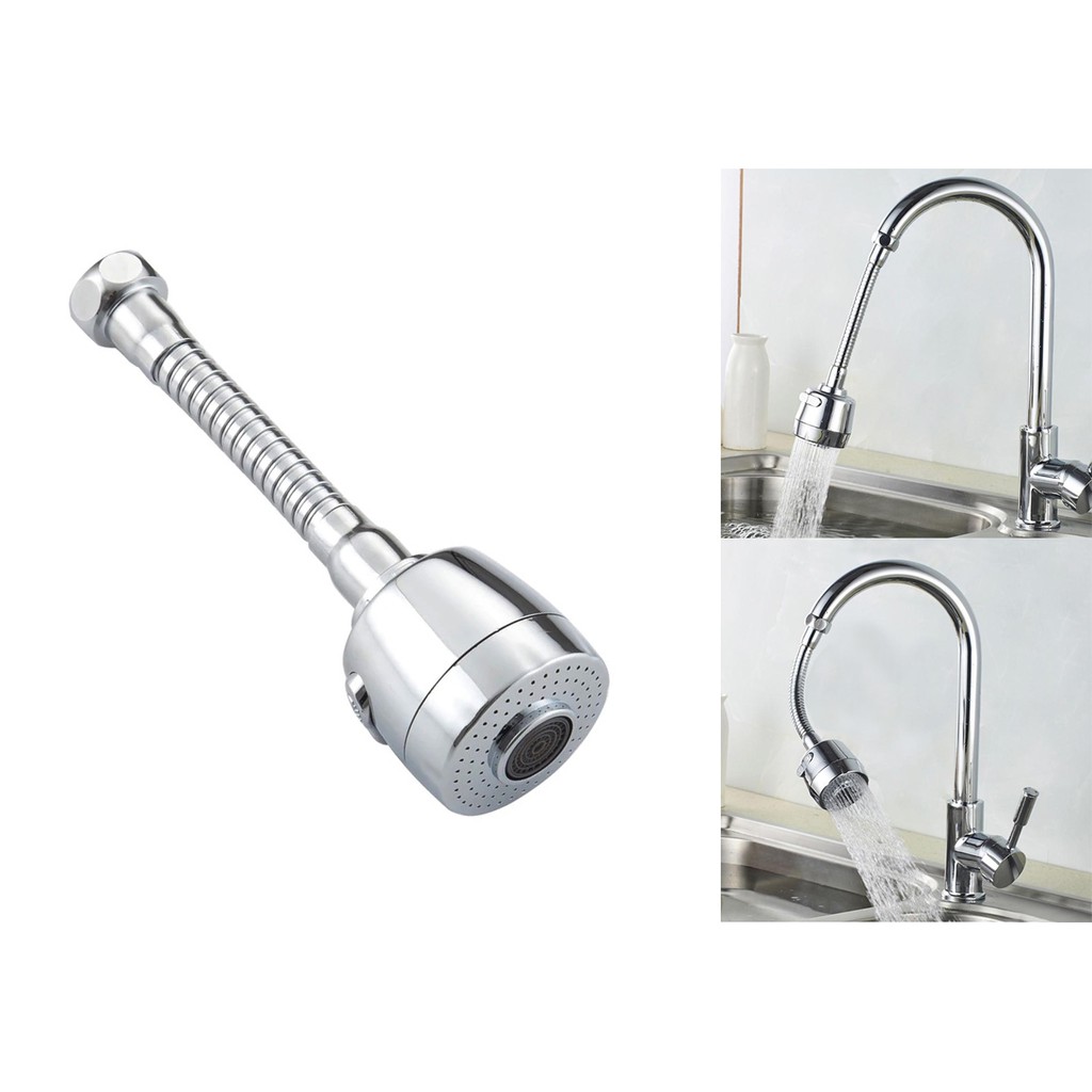 Water Tap Extension Head Kitchen Faucet Nozzle Extension Stainless Steel Rotating Basin Water