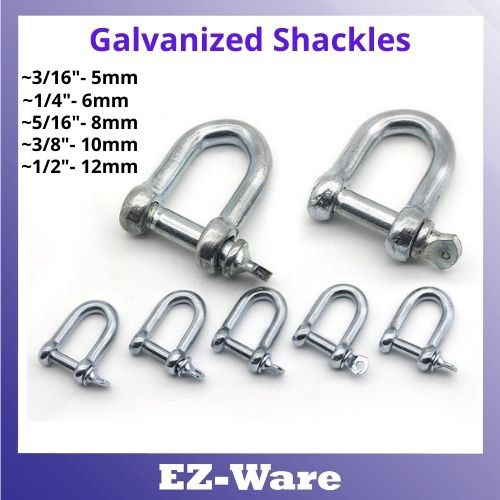 GALVANIZED D SHACKLE 3/16