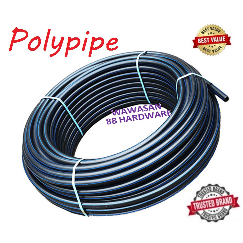 20mm 25mm HDPE Poly PP Polyethylene Black Poly Pipe Poli Paip Polypipe