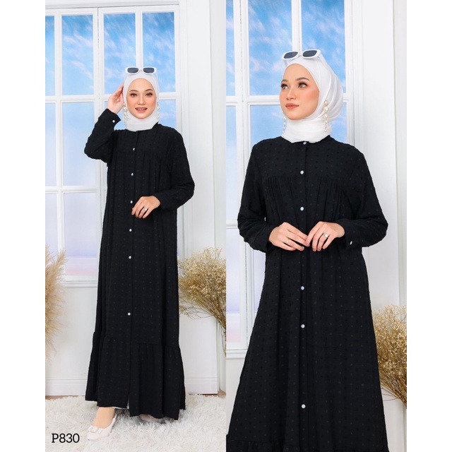 🔥READY STOCK🔥MURAH🔥DRESS LABUH BUTANG PENUH POLKADOT KEMBANG BAWAH MUSLIMAH FASHION ‼️