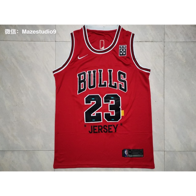 off white bulls jersey