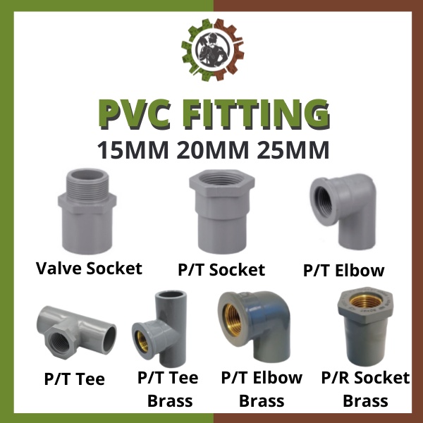 PVC Pipe Fitting Paip PVC Connector Valve Socket PT Socket PT Elbow PT ...