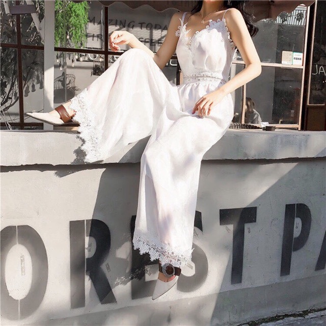Lace long dress and jumpsuit