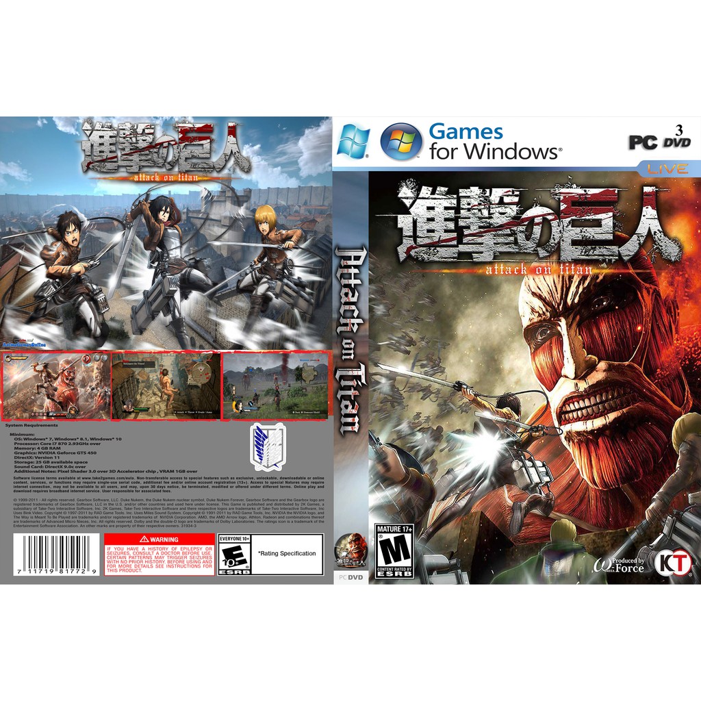 Attack On Titan A O T Wings Of Freedom Pc Game Offline Dvd Installation Shopee Malaysia