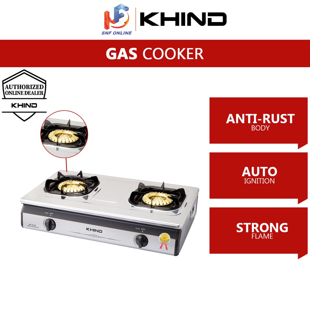 Khind Stainless Steel Gas Cooker GC9122 Shopee Malaysia