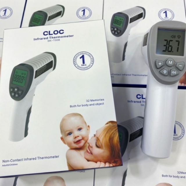 (Readystock)CLOC Non-Contact Infrared Thermometer SK-T008 - White