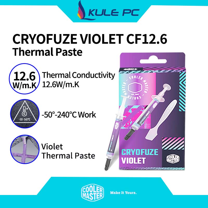 Cooler Master Cryofuze Violet Computer CPU GPU Thermal Paste CF12.6 12.6W/m.K Thermal Conductivity MGY-NOSG-N07M-R1 High-Performance Nano-Scale Material Is Easy To Apply