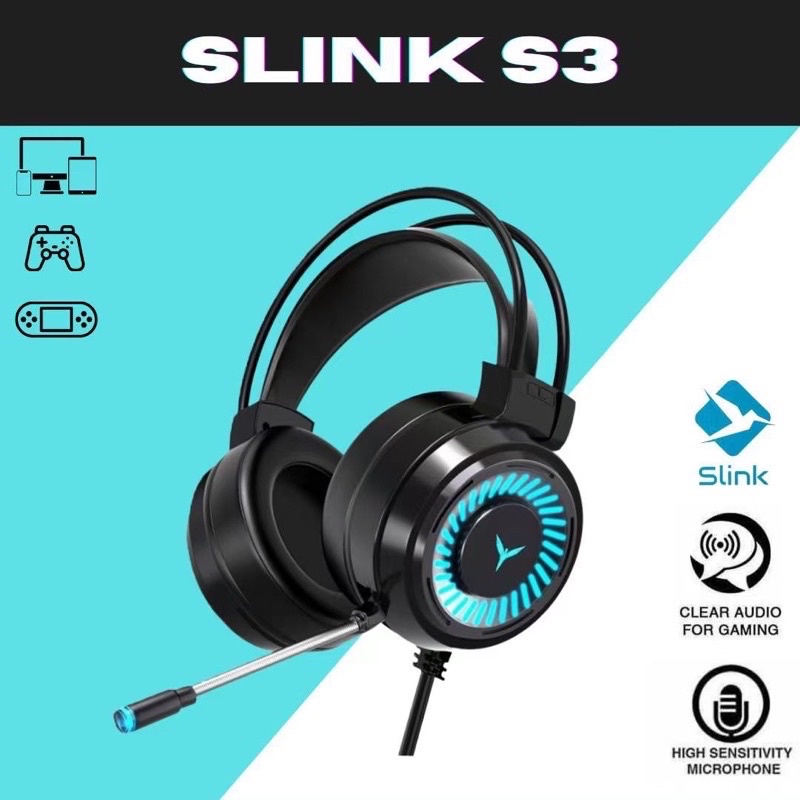 Slink S3 Gaming Headset USB Headphone Gaming Over Ear Headset Gaming