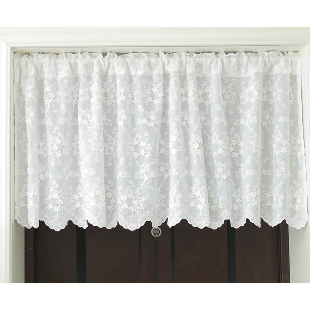 Sweet White Lace Short Curtains Kitchen Window Curtain Panel