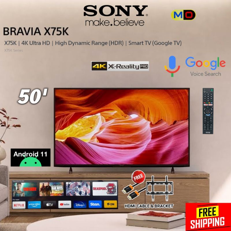 Sony TV Android 50 Inch 4K HDR Android TV / Google TV - KD-50X75 / KD ...