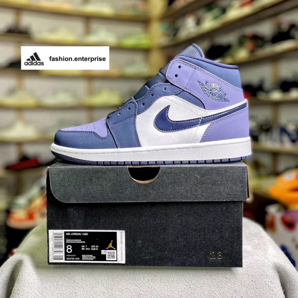 jordan 1 mid obsidian sanded purple
